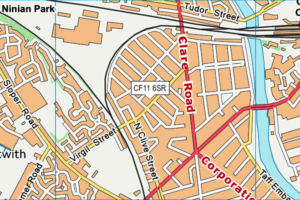 CF11 6SR map - OS VectorMap District (Ordnance Survey)