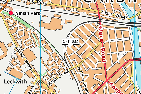 CF11 6SZ map - OS VectorMap District (Ordnance Survey)