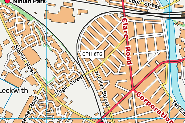 CF11 6TG map - OS VectorMap District (Ordnance Survey)