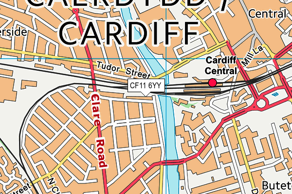 CF11 6YY map - OS VectorMap District (Ordnance Survey)