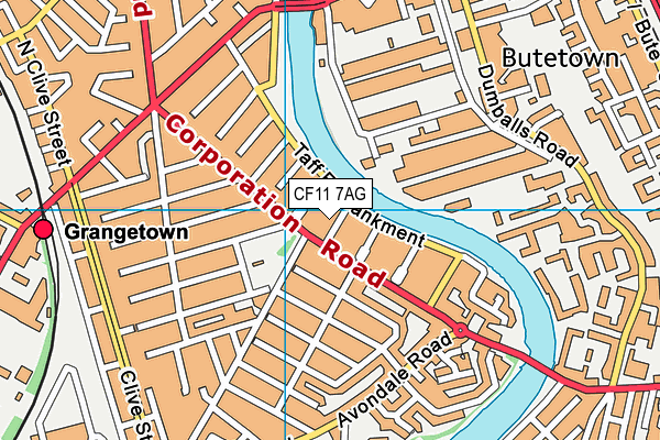 CF11 7AG map - OS VectorMap District (Ordnance Survey)