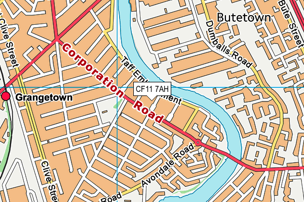 CF11 7AH map - OS VectorMap District (Ordnance Survey)