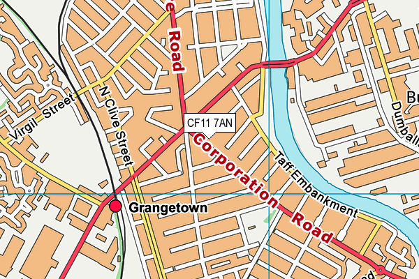 CF11 7AN map - OS VectorMap District (Ordnance Survey)