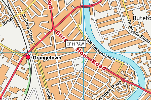 CF11 7AW map - OS VectorMap District (Ordnance Survey)