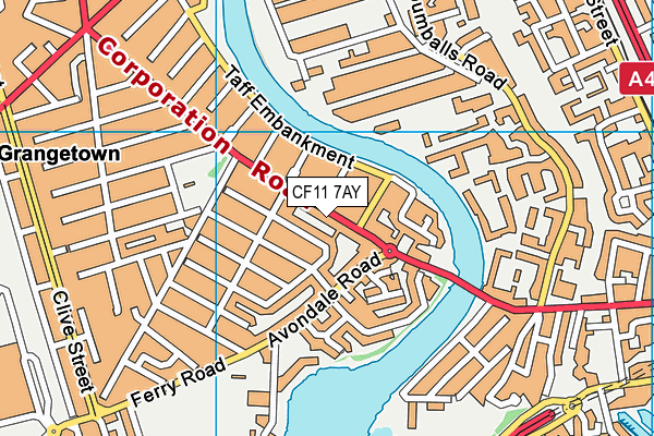 CF11 7AY map - OS VectorMap District (Ordnance Survey)