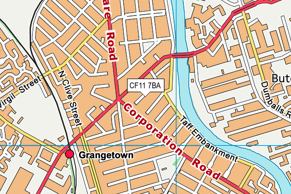 CF11 7BA map - OS VectorMap District (Ordnance Survey)