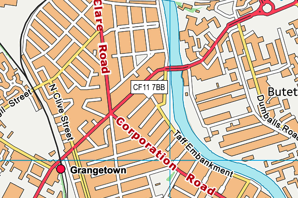 CF11 7BB map - OS VectorMap District (Ordnance Survey)