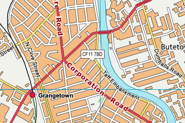 CF11 7BD map - OS VectorMap District (Ordnance Survey)