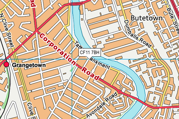 CF11 7BH map - OS VectorMap District (Ordnance Survey)