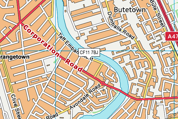 CF11 7BJ map - OS VectorMap District (Ordnance Survey)