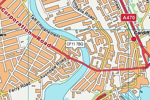 CF11 7BQ map - OS VectorMap District (Ordnance Survey)