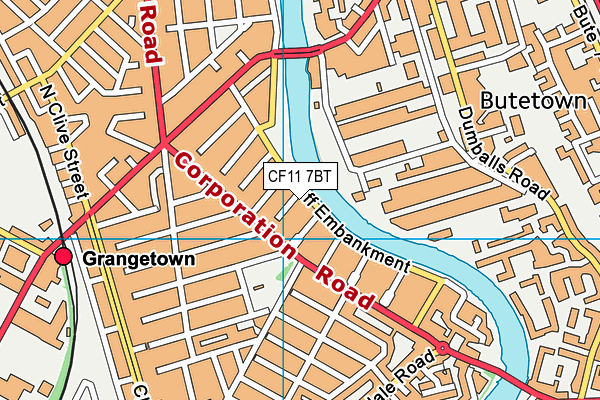 CF11 7BT map - OS VectorMap District (Ordnance Survey)