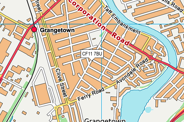 CF11 7BU map - OS VectorMap District (Ordnance Survey)