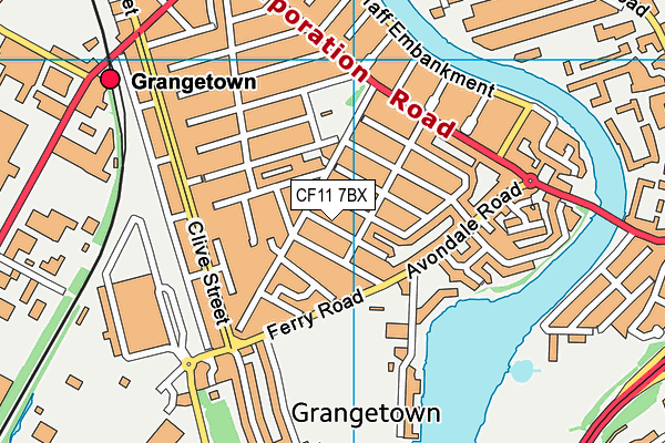 CF11 7BX map - OS VectorMap District (Ordnance Survey)