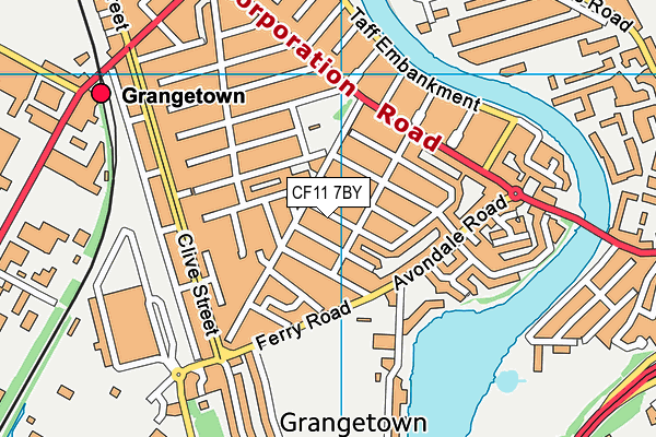 CF11 7BY map - OS VectorMap District (Ordnance Survey)