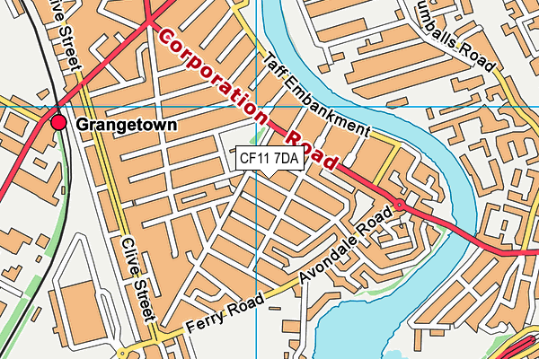 CF11 7DA map - OS VectorMap District (Ordnance Survey)