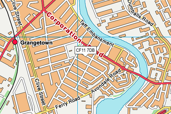 CF11 7DB map - OS VectorMap District (Ordnance Survey)