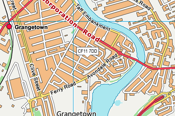 CF11 7DD map - OS VectorMap District (Ordnance Survey)