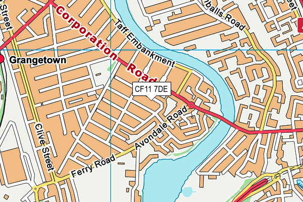 CF11 7DE map - OS VectorMap District (Ordnance Survey)