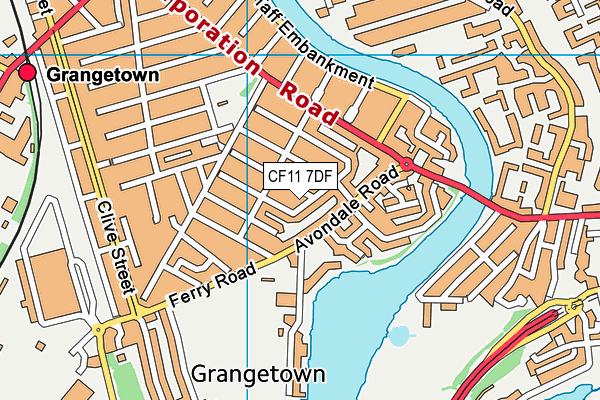 CF11 7DF map - OS VectorMap District (Ordnance Survey)