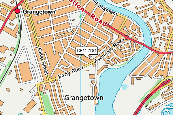 CF11 7DG map - OS VectorMap District (Ordnance Survey)