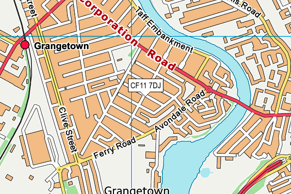 CF11 7DJ map - OS VectorMap District (Ordnance Survey)