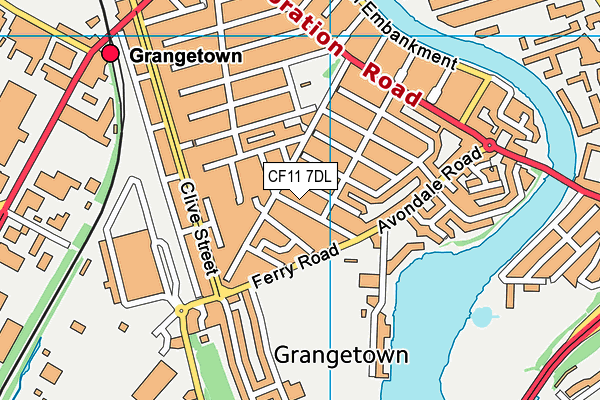 CF11 7DL map - OS VectorMap District (Ordnance Survey)