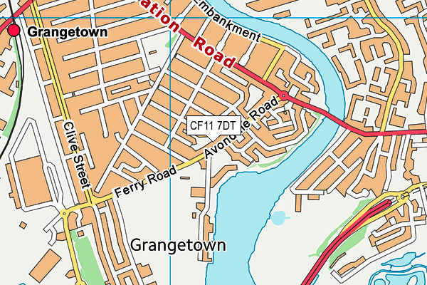 CF11 7DT map - OS VectorMap District (Ordnance Survey)