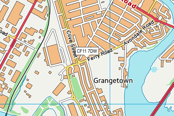 CF11 7DW map - OS VectorMap District (Ordnance Survey)