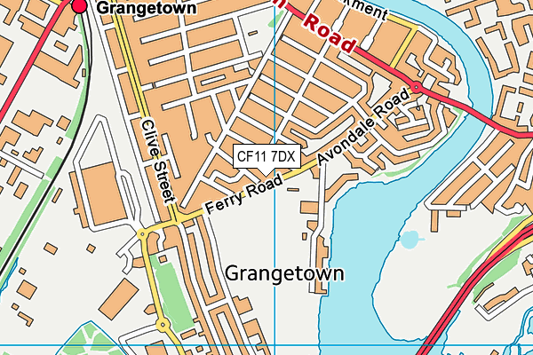 CF11 7DX map - OS VectorMap District (Ordnance Survey)