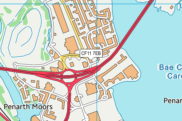 CF11 7EB map - OS VectorMap District (Ordnance Survey)
