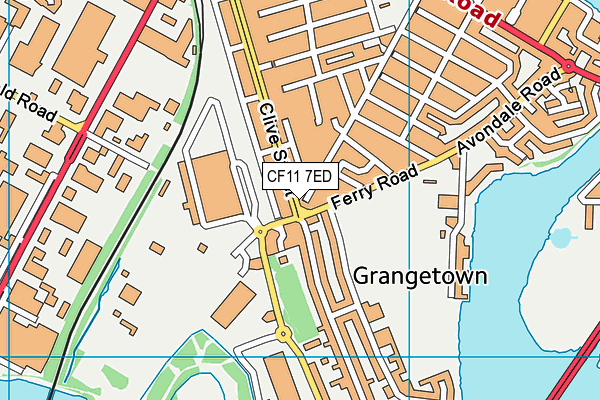 CF11 7ED map - OS VectorMap District (Ordnance Survey)