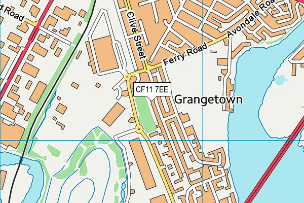 CF11 7EE map - OS VectorMap District (Ordnance Survey)