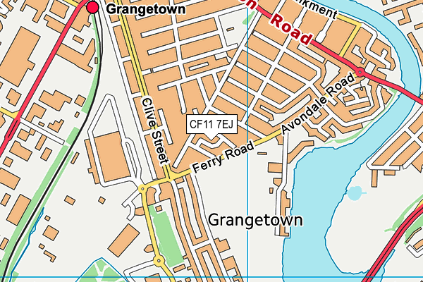 CF11 7EJ map - OS VectorMap District (Ordnance Survey)