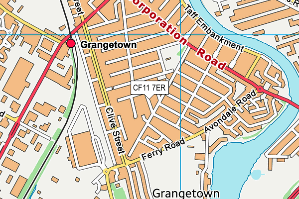 CF11 7ER map - OS VectorMap District (Ordnance Survey)