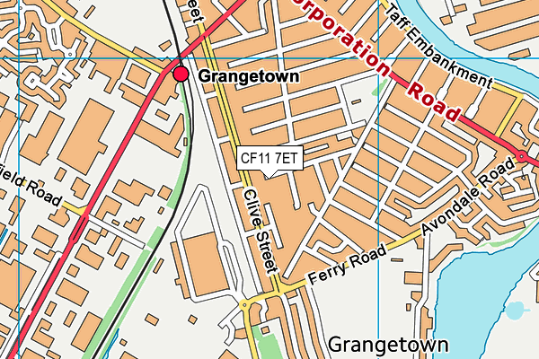 CF11 7ET map - OS VectorMap District (Ordnance Survey)