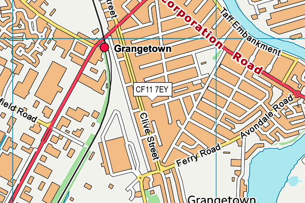 CF11 7EY map - OS VectorMap District (Ordnance Survey)