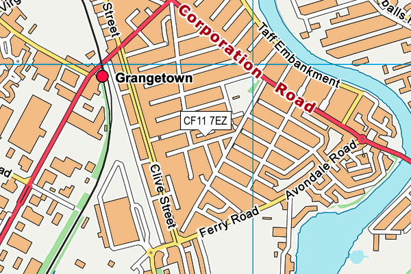 CF11 7EZ map - OS VectorMap District (Ordnance Survey)