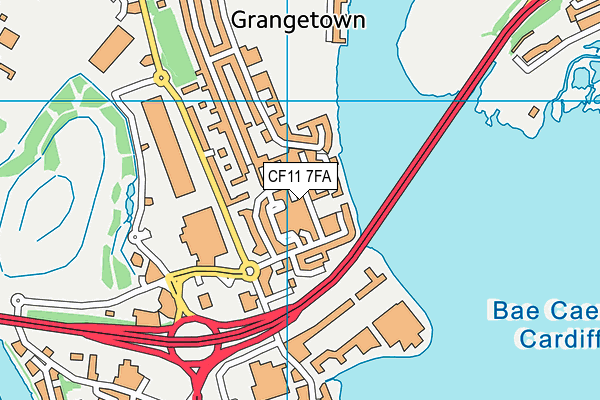 CF11 7FA map - OS VectorMap District (Ordnance Survey)