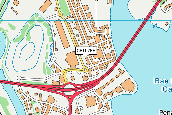 CF11 7FF map - OS VectorMap District (Ordnance Survey)