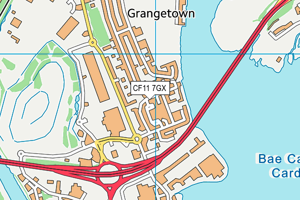 CF11 7GX map - OS VectorMap District (Ordnance Survey)