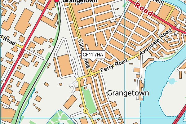 CF11 7HA map - OS VectorMap District (Ordnance Survey)