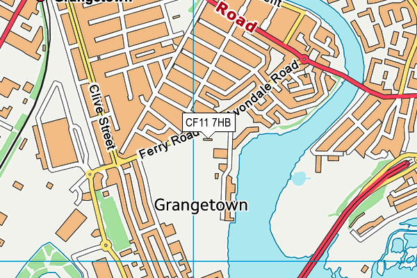 CF11 7HB map - OS VectorMap District (Ordnance Survey)