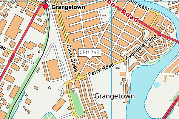 CF11 7HE map - OS VectorMap District (Ordnance Survey)