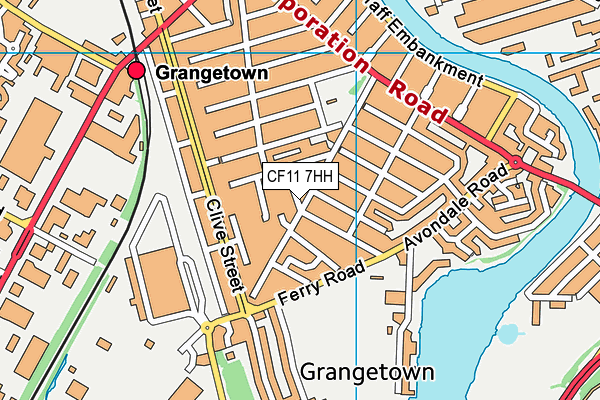 CF11 7HH map - OS VectorMap District (Ordnance Survey)