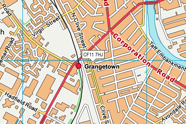 CF11 7HJ map - OS VectorMap District (Ordnance Survey)