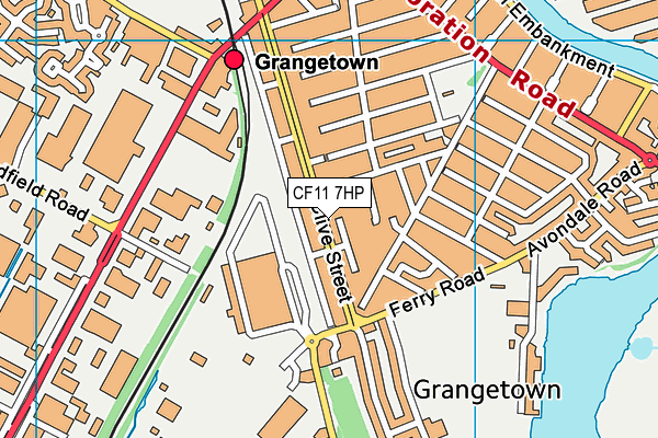 CF11 7HP map - OS VectorMap District (Ordnance Survey)