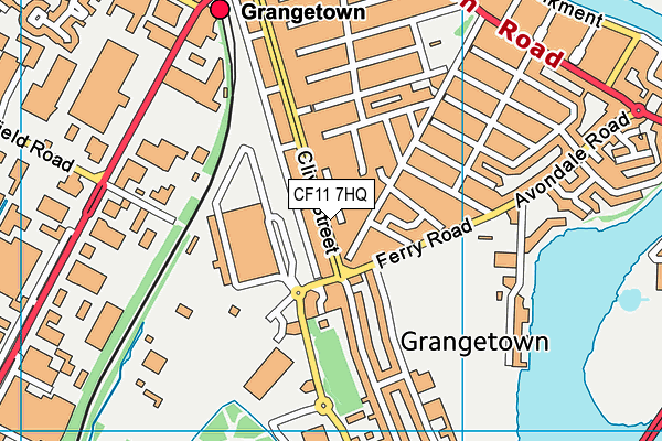 CF11 7HQ map - OS VectorMap District (Ordnance Survey)