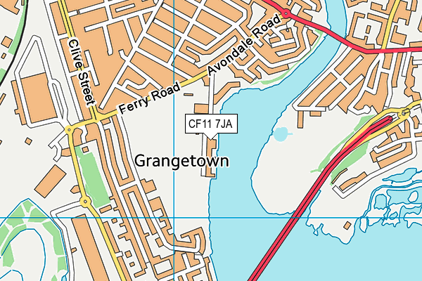 CF11 7JA map - OS VectorMap District (Ordnance Survey)