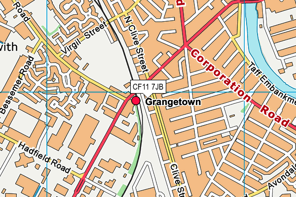 CF11 7JB map - OS VectorMap District (Ordnance Survey)